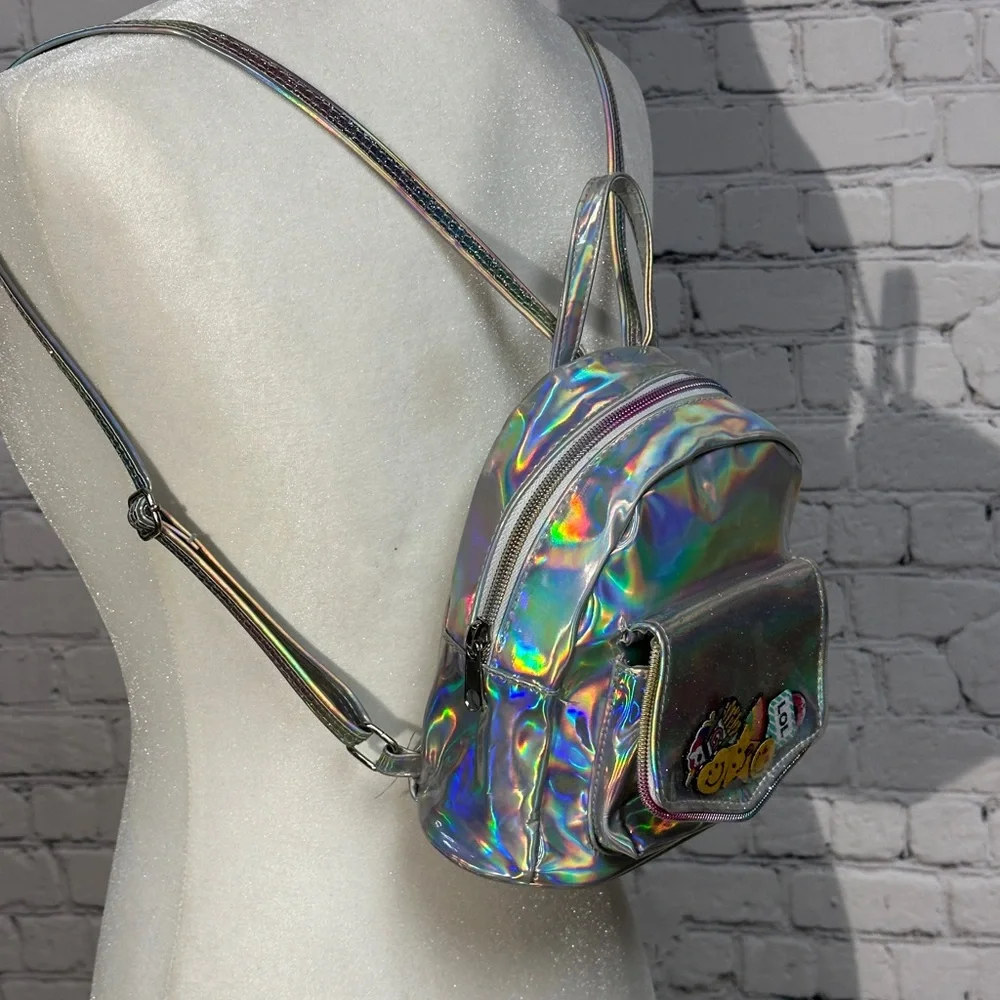 Place Silver Reflective Backpack with Adjustable Straps